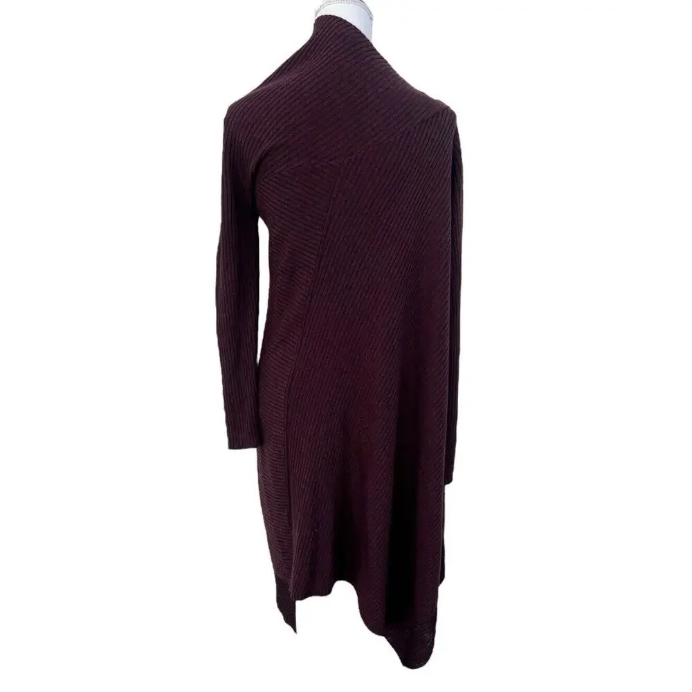 Rag & Bone Reanna 100% Merino Wool Asymmetrical Sweater Dress Sz S Maroon *READ* - Picture 2 of 8